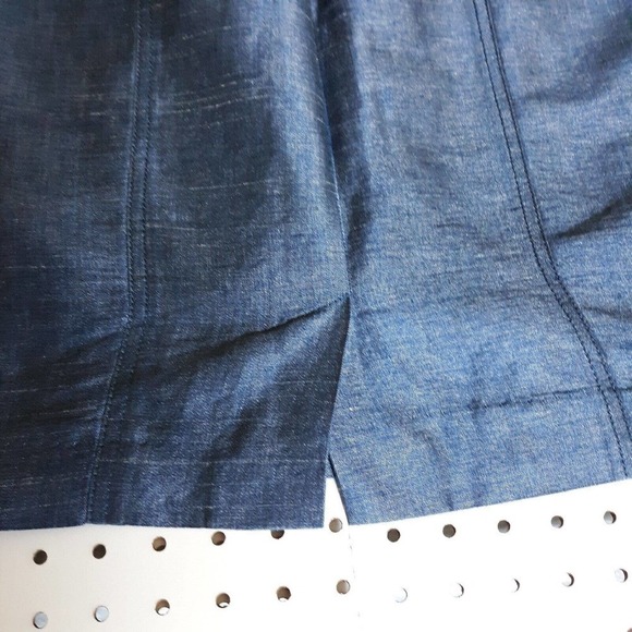 DONCASTER Shimmering Blue Knee Length Skirt Womens Size 6 Linen Blend - Picture 6 of 11
